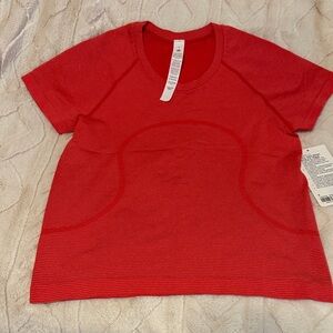lululemon athletica Red Short Sleeve Ribbed Tee